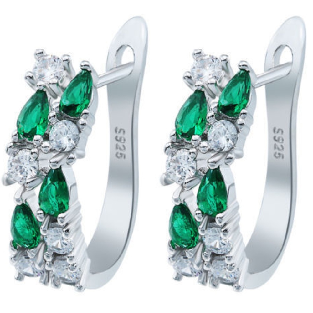 Emerald Quartz Topaz Earrings